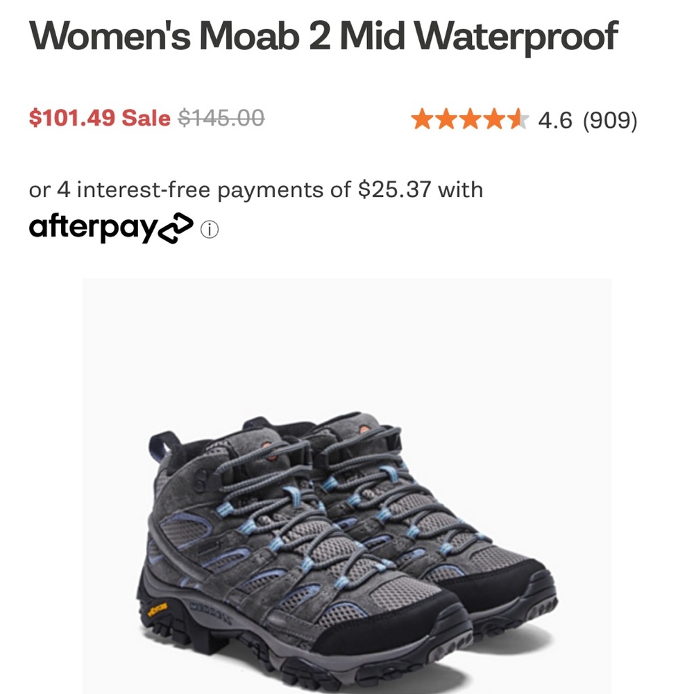 Merrell Size 8.5 hiking Shoes.
